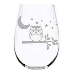 C M Owl with moon and stars stemles