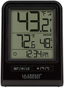 La Crosse Technology 308-1409BT-CBP Wireless Temperature Station with Time, Black