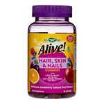 Alive! Hair, Skin & Nails Supplement | Contains 2,500mcg of Biotin | 60 Gummies (1 Month Supply) | Delicious Multivitamin Gummies to Nourish Your Hair, Skin & Nails.