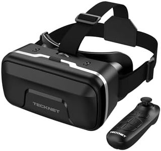 TECKNET VR Headset for Phone with Bluetooth Controller, 4.7-7.2" VR Headsets with HD 110°FOV Anti-Blue Light Lenses & Adjustable Gears, 3D VR Headset for Kids Compatible iPhone Samsung Android