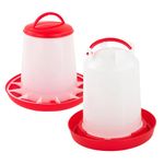 KCT Chicken Feeder & Drinker Set 3kg/3L Bird Trough Feed Water Dispenser