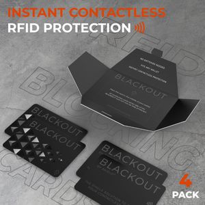 AKIELO Blackout RFID Blocking Card 4-Pack – Contactless Protection