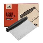 Chef Pomodoro Multi-Purpose Bench Scraper 6-Inch, Pastry Cutter Scraper, Dough Cutter, Stainless Steel Chopper, Heavy Duty Bench Knife, Pizza Dough Scraper