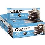 Quest Nutrition Cookies & Cream Flavour Protein Bar, High Protein, High Fibre, Low Sugar, Keto Friendly, 21g Protein, 1g Sugar, 12ct