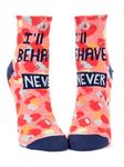 Ankle Socks - I'll Behave Never, Pink, Women 5-10