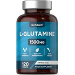 L-Glutamine Tablets 1500mg | 120 Count | High Strength Amino Acid | Suitable for Vegans and Vegetarians | No Artificial Preservatives | by Horbaach