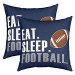 Feelyou Football Throw Pillow Covers 20"x20" Set of 2 Soft American Football Pillow Cases Cushion Covers for Living Room Bedroom Rugby Game Decorative Throw Pillowcases for Sofa Couch Chair