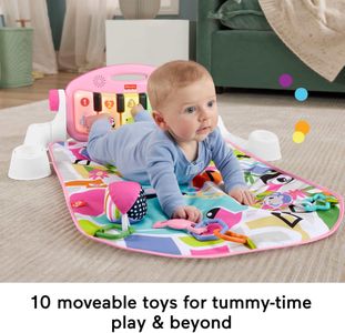 Fisher-Price Baby Activity Mat – Kick & Play Piano Gym, Pink, Musical Toy