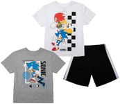 Sonic Boys 3-Pack Set - Includes Two Tees and Mesh Shorts-Small Multicolored