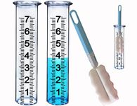 JMBay rain Gauge Replacement Tube Glass, 7 inch Glass rain Gauge Replacement Tube with Lip, rain Gauge Tube Outdoor for Yard Garden, with Clean Tube Brush, Best Rated,2 Packs