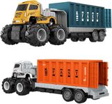 SHIPEASE Alloy Die cast 1:43 Logistic Transport Truck Toys Friction Powered Car Carrier Truck for Kids Boys Girls Miniature Toy Pull Back Vehicle Gift (Multicolor)