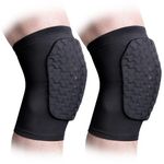 COOLOMG Basketball Football Knee Pads Protection Knee Braces for Adult Youth Kids 1 Pair Black