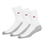 NAVYSPORT Men's Crew Length Cushion Cotton Socks (Pack of 3) (SF-HTW-3PK_White and Grey, Free Size)