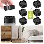 Yookwutar 6 Pack Furniture Risers 1 Inch, Adjustable Bed Risers Heavy Duty for Table Desk Couch Chair Sofa Cabinet Bed Legs Dorm, Square Stackable Bed Raisers Blocks Lift Height 1", 2" or 3", Black