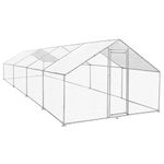 Walk In Chicken Run Cage Coop 4m x 8m x 2m Dog Pen House Kennel Large Metal Enclosure Rabbits Ducks Poultry Roof Cover Shelter Sunshade Pets Outdoor Backyard Farm Animal