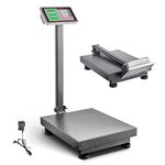 VEVOR Computing Digital Platform Scale, 660 lbs Load, 0.1 lbs Accuracy Computing Floor Scale with LB/KG, Tare, Price Calculator, Stainless Steel High-Definition Display for Boxes, Luggages, FCC Listed