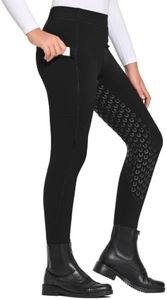 FitsT4 Sports Girls Winter Riding Pants Fleece Lined Riding Breeches Tights