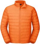 MAGCOMSEN Puffer Jacket Men Packable Down Jacket Lightweight Winter Coats Waterproof Insulated Jacket Orange S