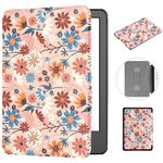 MOKASE for 6" Kindle Paperwhite 5/6/7th Generation Case 2012,2013,2015,2016 Version (Model: EY21 / DP75SDI), Slim PU Leather Hard Cover with Hand Strap for Kindle Paperwhite 6 inch, Matisse Daisy