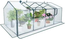 flowlamp Mini Greenhouse,Thickened PE Cover,Large Zipper Doors,Waterproof UV-Resistant Portable Hot House for Indoor Outdoor Garden Green House Flowerpot Cover,63" x 31.5" x 31.5"