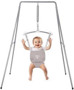 Baby Jumper with Stand, Baby Jumpers and Bouncers, Baby Exerciser Suitable for 6-24 Months, Easy to Assemble & Store Jumper for Baby (Grey)