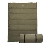 TETON Sports Evergreen Queen Size Sleeping Bag- Double Sleeping Bag – A Warm Bag The Whole Family can Enjoy – Great Sleeping Bag for Camping, Hunting and Base Camp., Mammoth, Olive/Stone