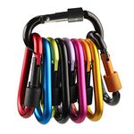 Wolike 10 Pcs Locking Carabiner, 10-colors Premium Aluminum Alloy D-ring Carabiner Clips for Outdoor, Camping, Hiking, Traveling, Fishing, Backpack DK001