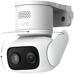 eufy Wired Cam C31, 360° Coverage with Pan and Tilt, Indoor and Outdoor, Dual Antenna, Color Night Vision, Local Storage, No Monthly Fee, AI Human/Vehicle/Pet/Cry Detection, 24/7 Continuous Recording