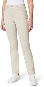 Bandolino Women's Plus Size Mandie Signature Fit High Rise Straight Leg Jean, Cream Stone - Emb Back Pocket, 22