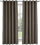 ChadMade Linen Grommet Lined Curtain with Room Darkening Liner for Glass Window Bedroom 84" W x 84" L, 1 Panel, Chocolate Tart, Liz Collection