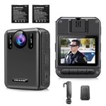 CAMMHD W6-64GB 4K/2160P Body Camera with Audio and Video 2 * 2000mAh Batteries 15Hrs Wearable Police Body Camera Night Vision for Law Enforcement/Bike/Hiking