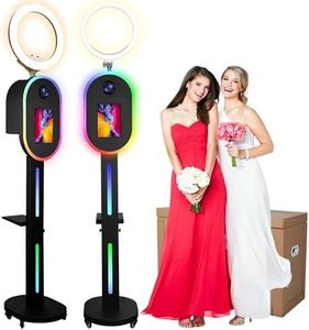 ZLPOWER Photo Booth for iPad 10.2" 10.9" 11" 12.9" 13" for Camera Dualuse Selfie Station APP Control RGB Ring Light Music Sync Light Box Photobooth Machine with Honeycomb Box for Rental Events
