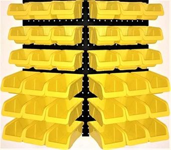 WallPeg Pegboard Bins Garage Organization - Parts Bin Kit Hooks to Peg Board Panels Workbench & Tool Organizer Larger Size Bins for Home Office Crafts Shop (Yellow, PB-36-Y)