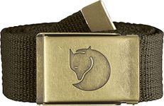 Fjällräven Men's Canvas Brass 4 cm. Belt, Dark Olive, One size (120 cm)