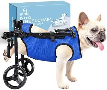 Dog Wheelchair for Back Legs – Adjustable Height/Length/Width, Sturdy Wheelchair with All-Terrain Shock-Absorbing Wheels, Mobility Support for Injured or Disabled Small & Medium Dogs & Cats, Blue (S)