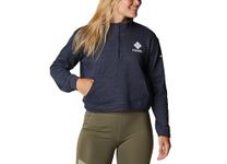 Columbia Women's Trek French Terry 1/2 Zip Half, Collegiate Navy Heather/Stacked Gem, XL