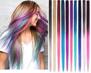 Fashion Alley Party Highlights Colorful Clip in Synthetic Hair Extensions in Multiple Colors (10 Pieces)