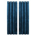 Hafaa Navy Blackout Curtains for Bedroom – 66” wide x 72” drop Crushed Velvet Thermal Insulated Curtains for Living Room – Eyelet Room Darkening Curtains with 2 Tie Backs (168cm x 183cm)