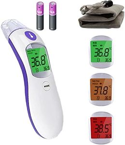 Ear and Forehead Digital Thermometer For Kids and Adults By Uonibaby | Non-Touch Infrared Digital Thermometer With Fast 1 Second Quick Detection And Accurate IR Sensors For Body And Object Temperatures | Fever Alarm And Light Indication With LCD Change Colour To Green, Orange And Red (Includes Batteries And Carry Bag) | Food And Beverages Temperatures Can Be Measured