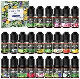 Kit Huile Essentielle, 24 Parfums D'Huiles Essentielles Naturelles Pure pour Savons Bougies Parfumé, Huiles de Parfum pour Diffuseur, Humidificateur, Massage, Aromathérapie, 6ml/0,2oz