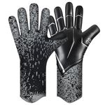 QUICARD Goalkeeper Gloves, Good Grip Football Goalkeeper Gloves in Sizes 6/7/8/9/10, Strong Receiver for Men, Boys, Teenagers, Adults, Children and Small Hands (Black, 6 (Kid))