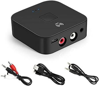 ELASO Car Audio Receiver, Bluetooth 5.0 Receiver APTX LL 3.5mm AUX RCA Jack Wireless Adapter Auto On/Off with Mic Bluetooth 5.0 Car Audio Receiver