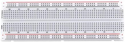 BB830 Solderless Plug-in BreadBoard, 830 tie-Points, 4 Power Rails, 6.5 x 2.2 x 0.3in (165 x 55 x 9mm)