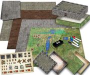 Melee Mats DND Map Starter Kit for Dungeons & Dragons Game - 22” x 26" Double Sided, Wet/Dry Erase Battle Terrain Grid - Ultimate Tabletop Board Gaming Experience with Accessories