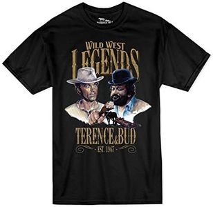 Terence Hill Bud Spencer T-Shirt - Right Hand of The Devil - Bud & Terence (Black), Schwarz, M