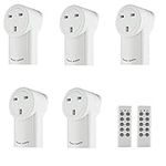 Wireless Remote Control Sockets, Vlio Home Programmable Electrical Outlet Switch Plug for Lights, Power Strips, Household Appliances, up to 30m/100ft Operating Range, 5 Pack