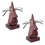 Handyytwwisst Handmade Wooden Nose Shaped Spectacle Specs Eyeglass Holder Stand, Set of 2