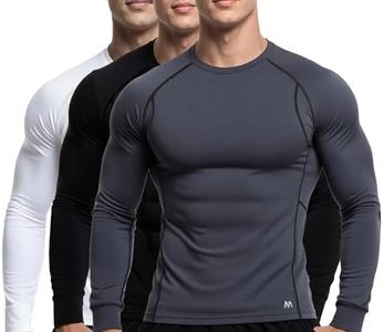 MagnaMan Men's Compression Shirts 3 - Pack: Moisture - Wicking Athletic Baselayer Tops for Men with Quick - Dry Technology, Ideal for Gym, Workout & Running