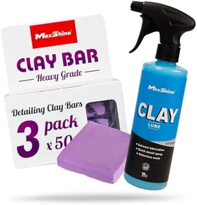 Maxshine Clay Lube Spray (16oz) & Clay Bar (3pc) Set - Synthetic Lubricant for Clayblock & Car Detailing Clay - Hyper Slick Lubrication - Ultra Surface Protection - Ideal for Cars, Trucks, SUV & More