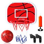 Basketball Hoop Indoor Mini Basketball Hoop for Kids, Wall Mounted Shooting Basketball Game with Net Ball and Pump, Sport Outdoor Bedroom Toys for Boys Girls 6 7 8 9 Year Old Birthday Gift